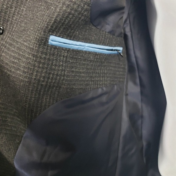 BAUMLER Malcolm Gray Glen Plaid Wool Blend Overcoat Topcoat Blazer Style EU 52 - Picture 9 of 12